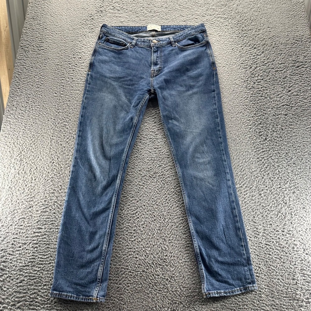 Fat Face UK Jeans Mens 34x32 Blue Medium Wash Cotton Stretch Slim Fit Denim